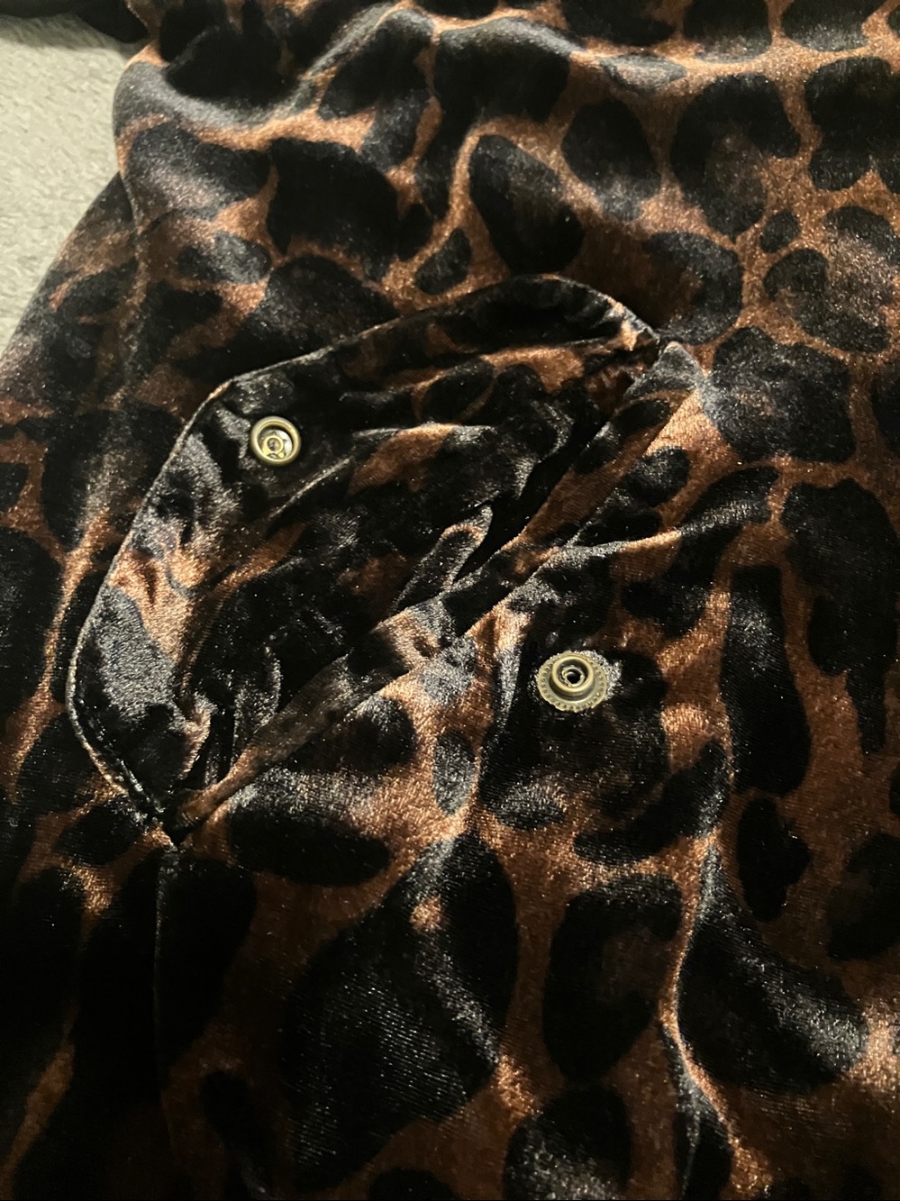 Johnny Was Leopard Velvet Bomber Jacket - Brown/Black - Picture 9 of 10